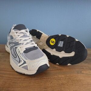 Cushionaire Mens Sneakers Grey Cream Mesh Y2K Retro Runner Dad Shoes Size 9